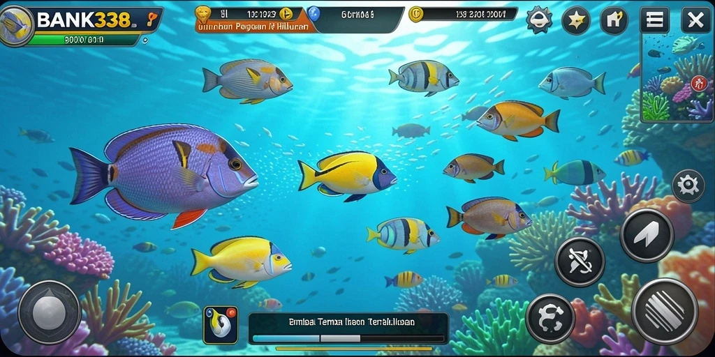 Screenshot gameplay BANK338 menampilkan aksi menembak ikan yang seru.