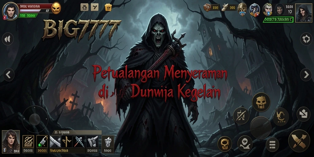 Tangkapan layar gameplay BIG777 dengan suasana horor yang mencekam.