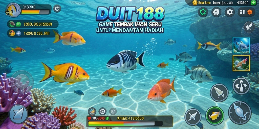 Gameplay seru dan menegangkan di DUIT188 saat menembak ikan.