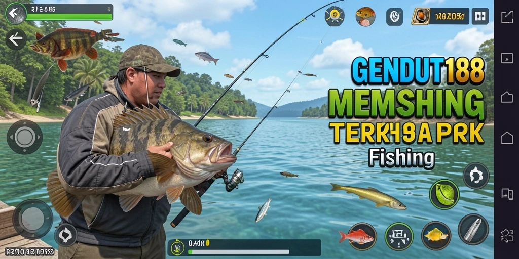 Tampilan gameplay GENDUT188 yang menarik dan seru saat memancing.