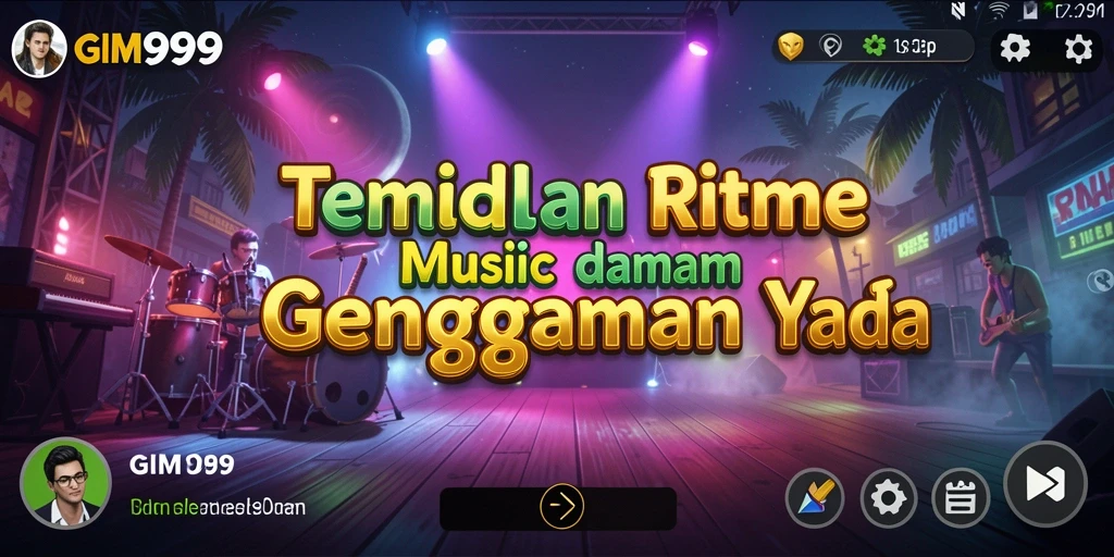 Tampilan GIM999 yang menarik dengan gameplay musik yang interaktif.