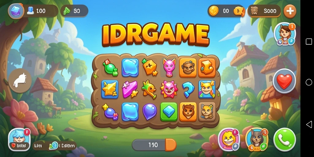 Tampilan seru dalam gameplay Match-3 IDRGAME.
