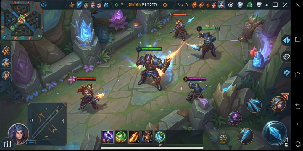 Screenshot gameplay JMTOTO dengan pertarungan seru antar karakter MOBA.