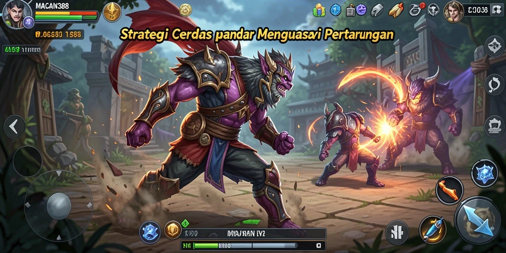 Tampilan gameplay <strong>MACAN388</strong> dengan aksi strategi yang mendebarkan.