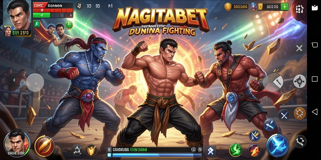 Tampilan gameplay NAGITABET yang mendebarkan saat pertarungan.