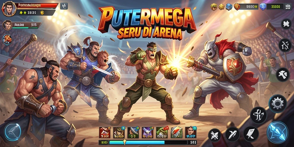 Tangkapan layar PUTERMEGA menunjukkan duel seru antara dua karakter kuat.