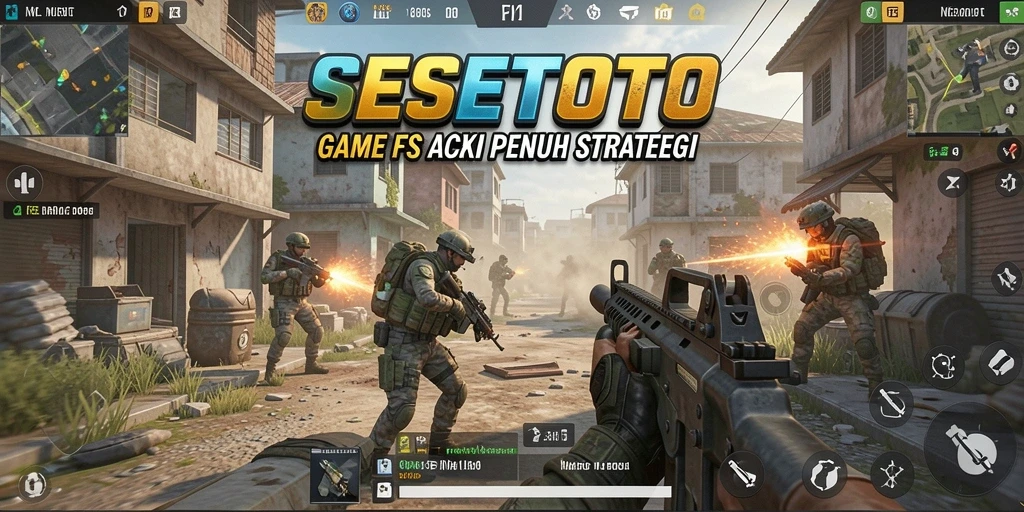 Screenshot gameplay SESETOTO dengan aksi tembak-menembak yang mendebarkan.