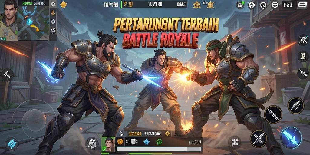 Tampilan gameplay intens dari TOPI189 di medan pertempuran Battle Royale.